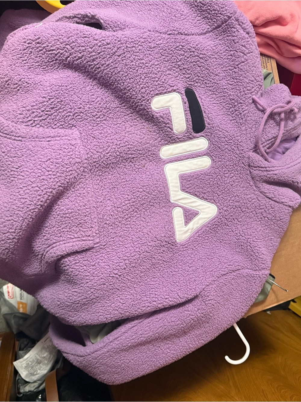 FILA Lavender Sherpa Cowl Neck Pullover